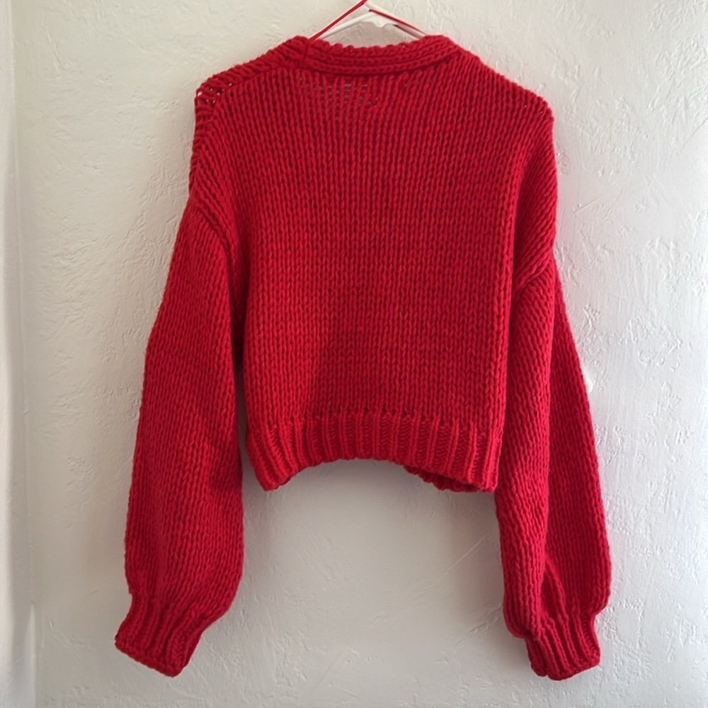 Anthropologie Luna Ivy Cardigan Sweater 3D Flowers Medium - Picture 9 of 9